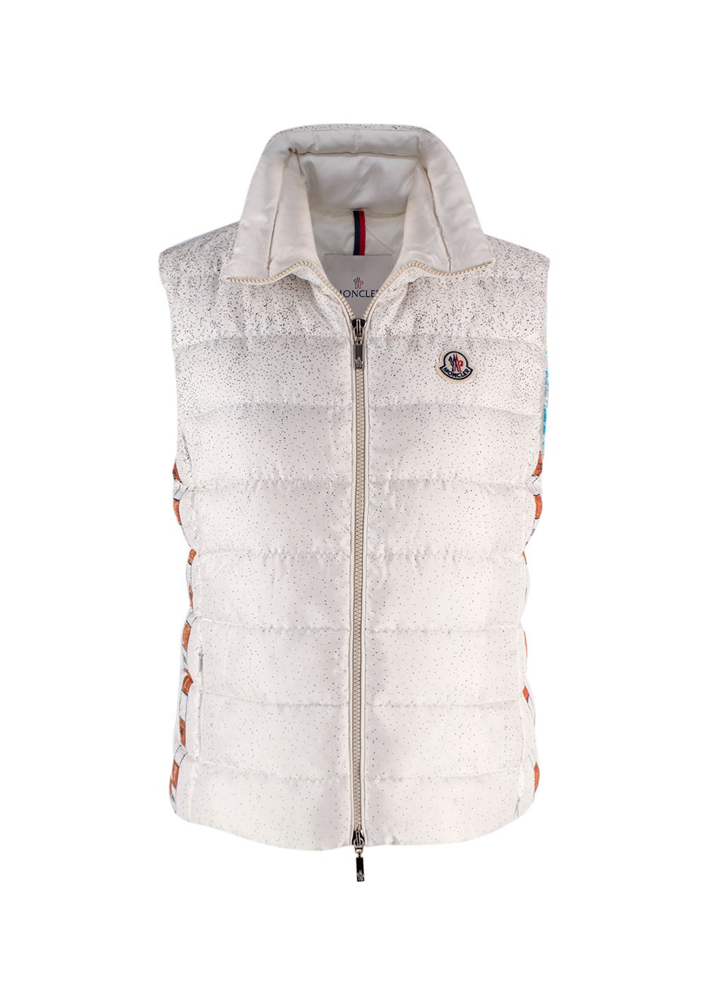 Preowned Moncler White Limited Edition 'Birthday' Puffer Gilet Size M silk