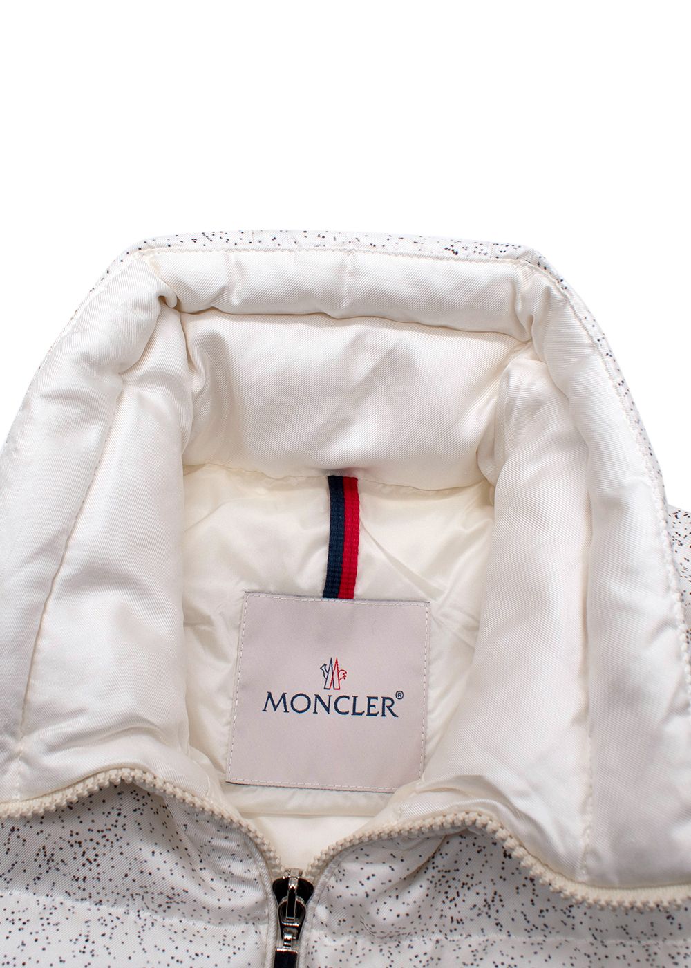 Preowned Moncler White Limited Edition 'Birthday' Puffer Gilet Size M silk