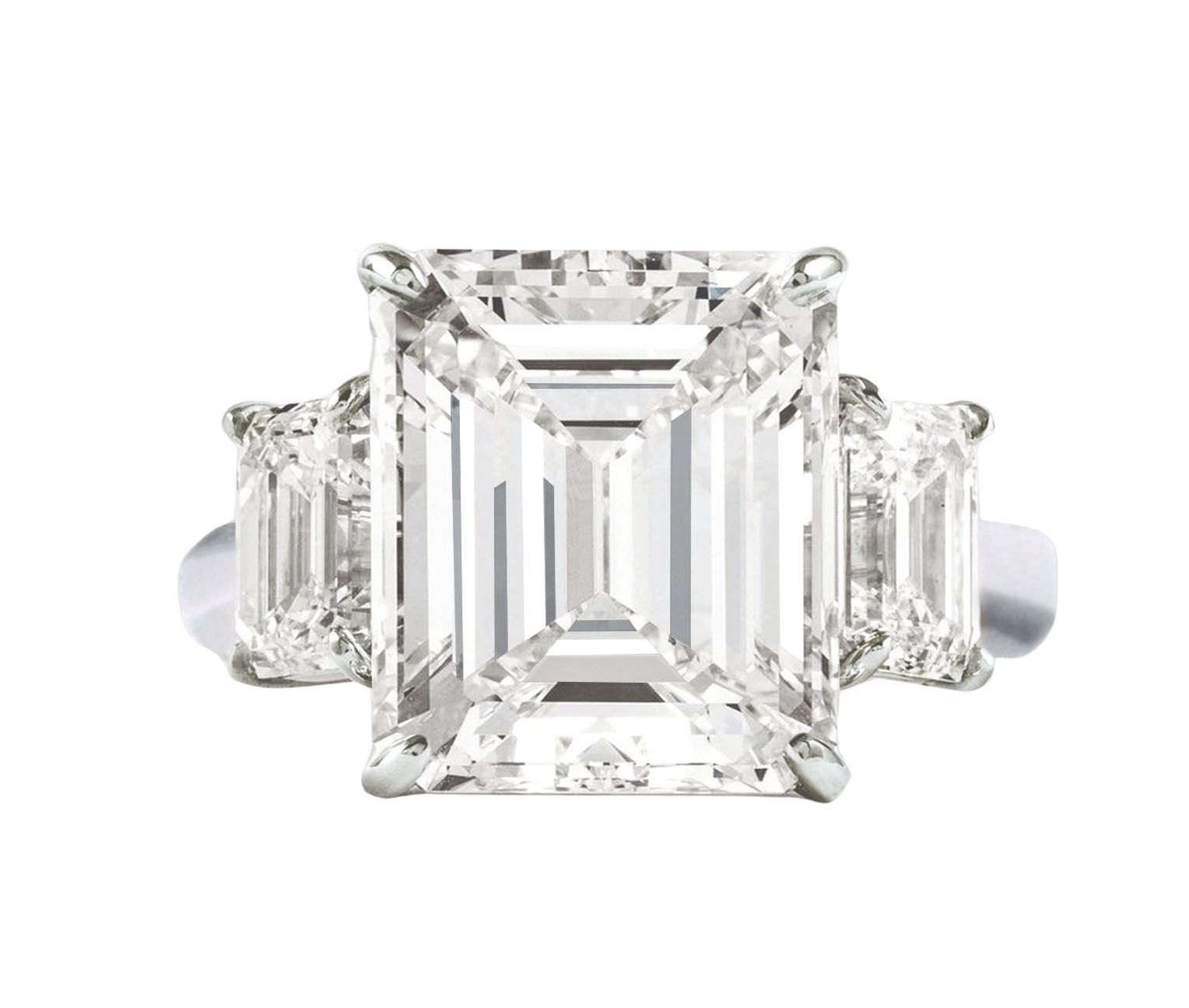 Verde 5ct IGI Certified Lab Grown Emerald Cut Diamond Ring Silver k white gold/lab-grown diamond