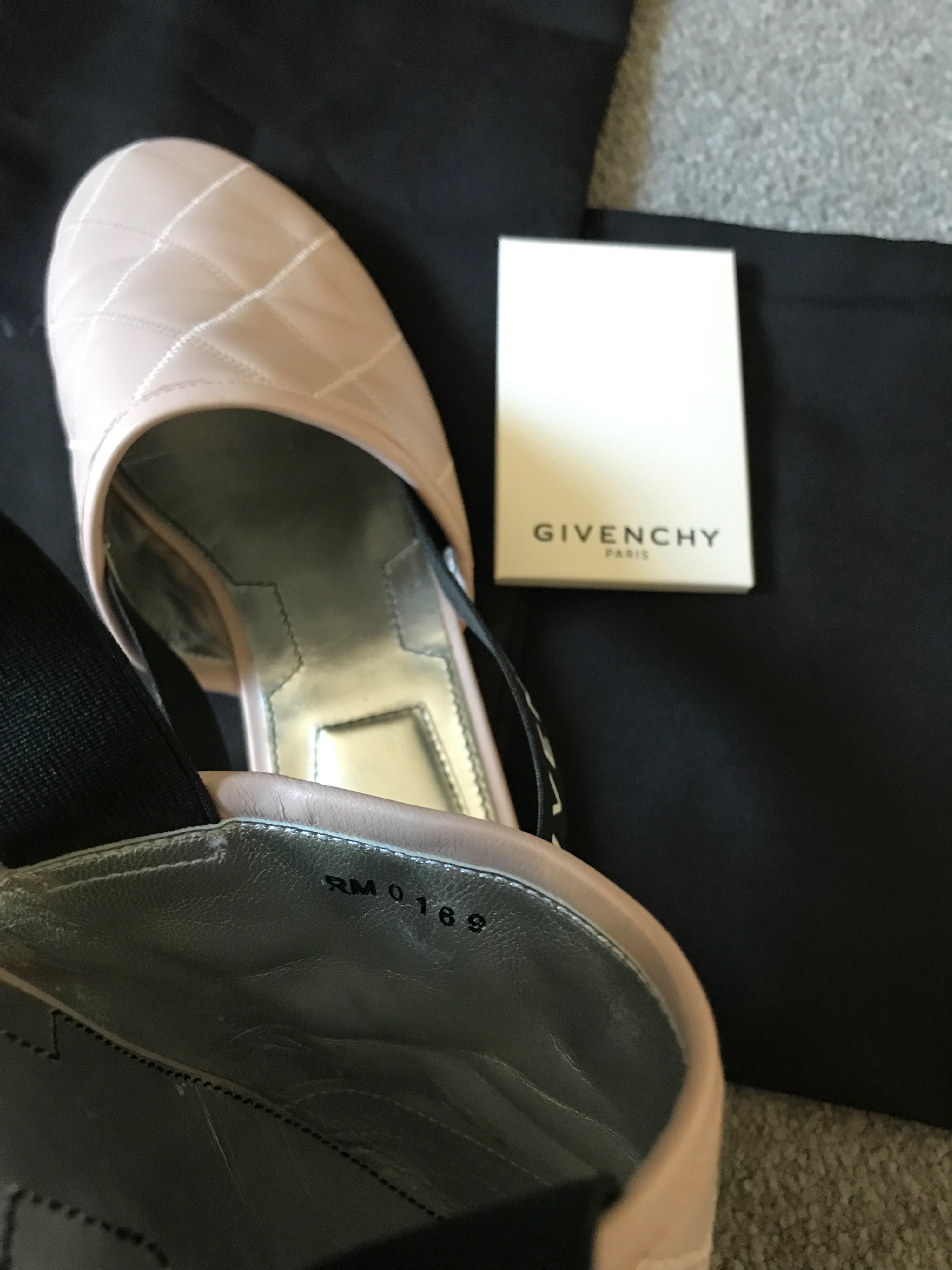 Preowned Givenchy Pink Leather Quilted Logo Slingback Flat Pumps Size 38