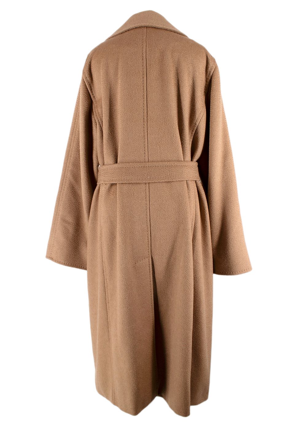 Preowned MaxMara Long Tan Coat Size XL wool