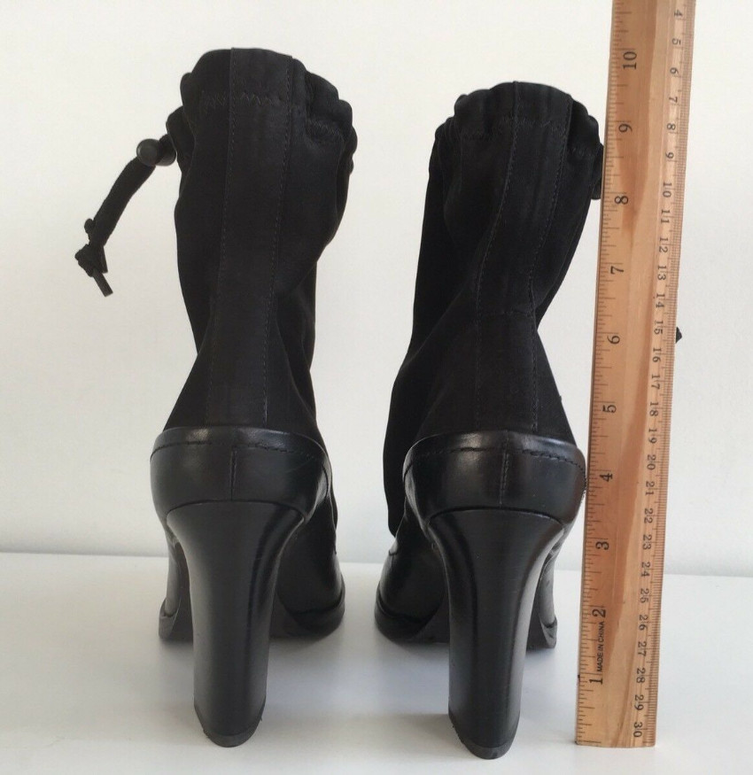 Preowned Rag  Bone Black Nubuck Holt Ankle Boots Size 40 leather