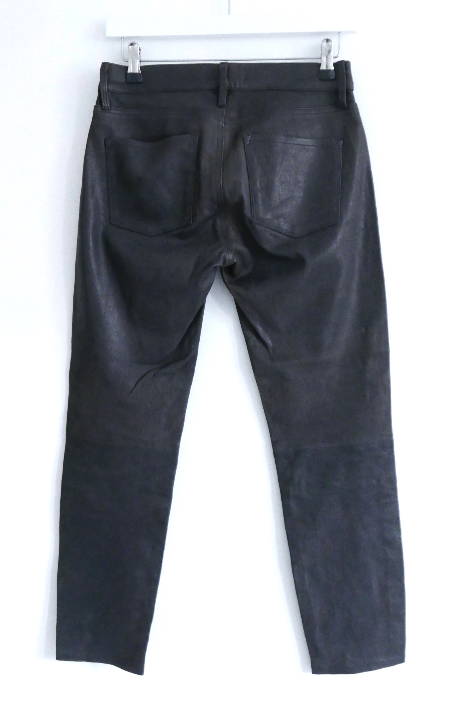 Frame Black Leather Garcon Jeans Size 24/61