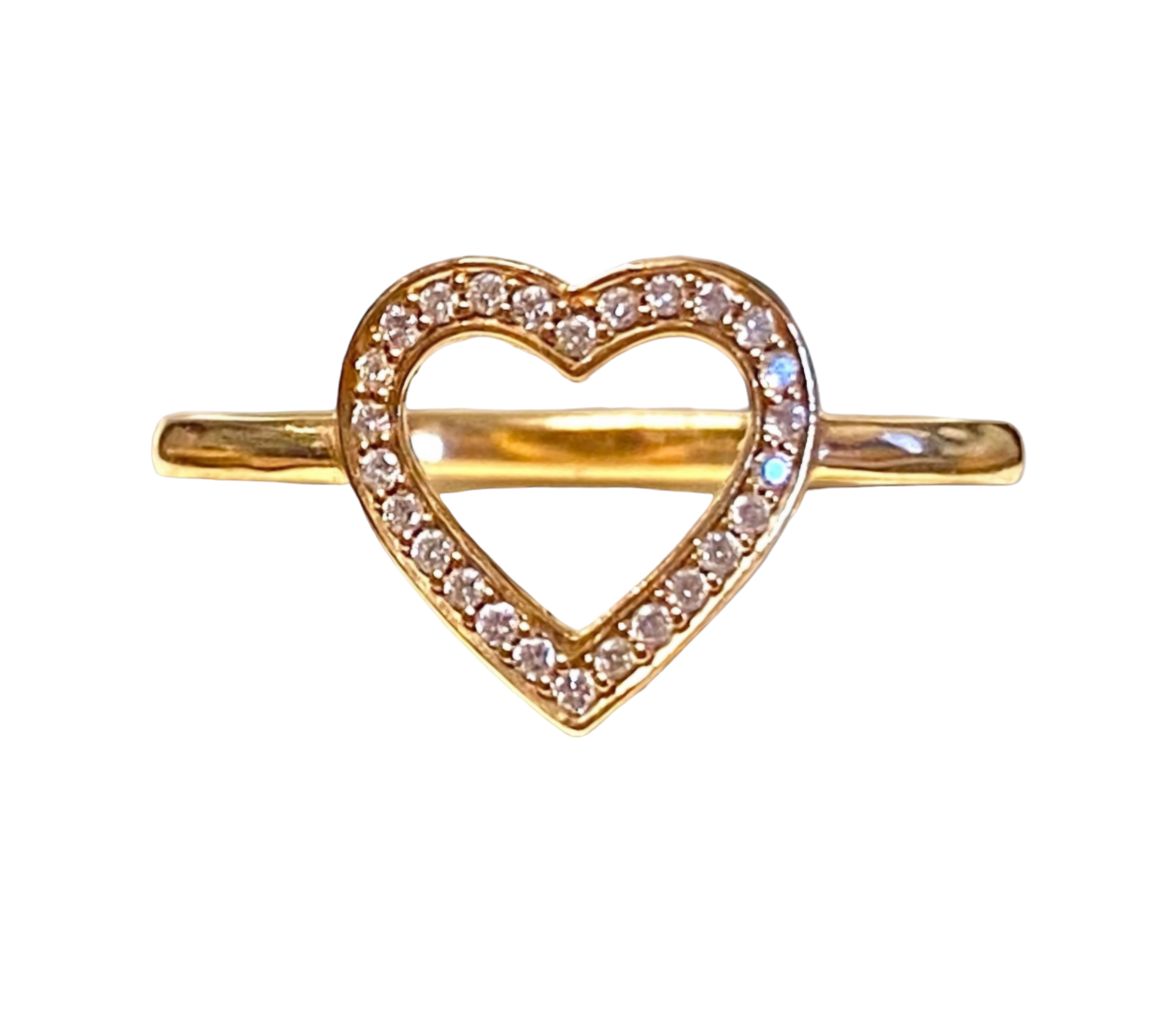 Preowned Bespoke 18ct Gold Openwork Diamond Heart Ring Yellow gold ct gold