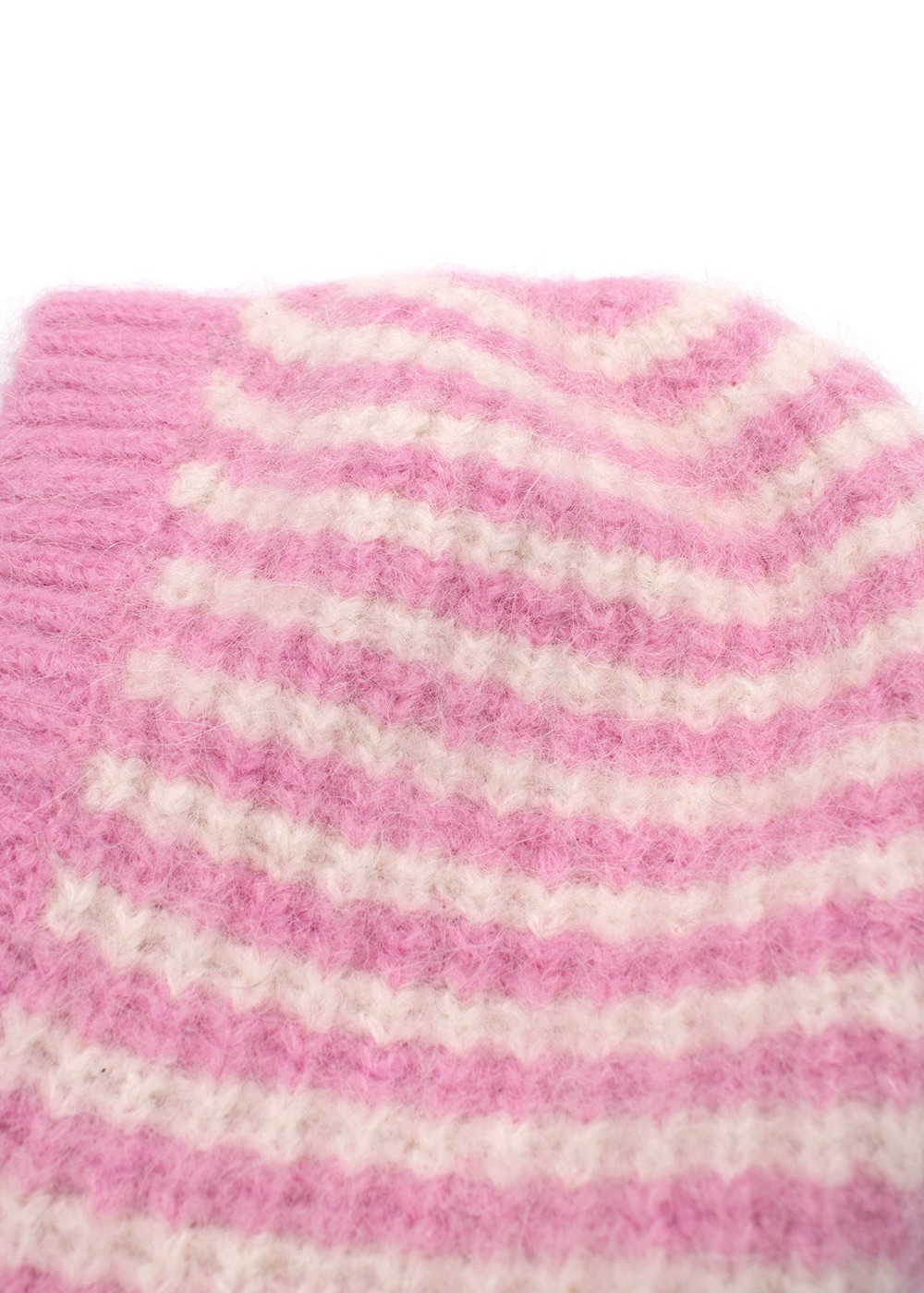 Helmstedt Pink Striped Knitted Balaclava Pink and White alpaca/wool/nylon