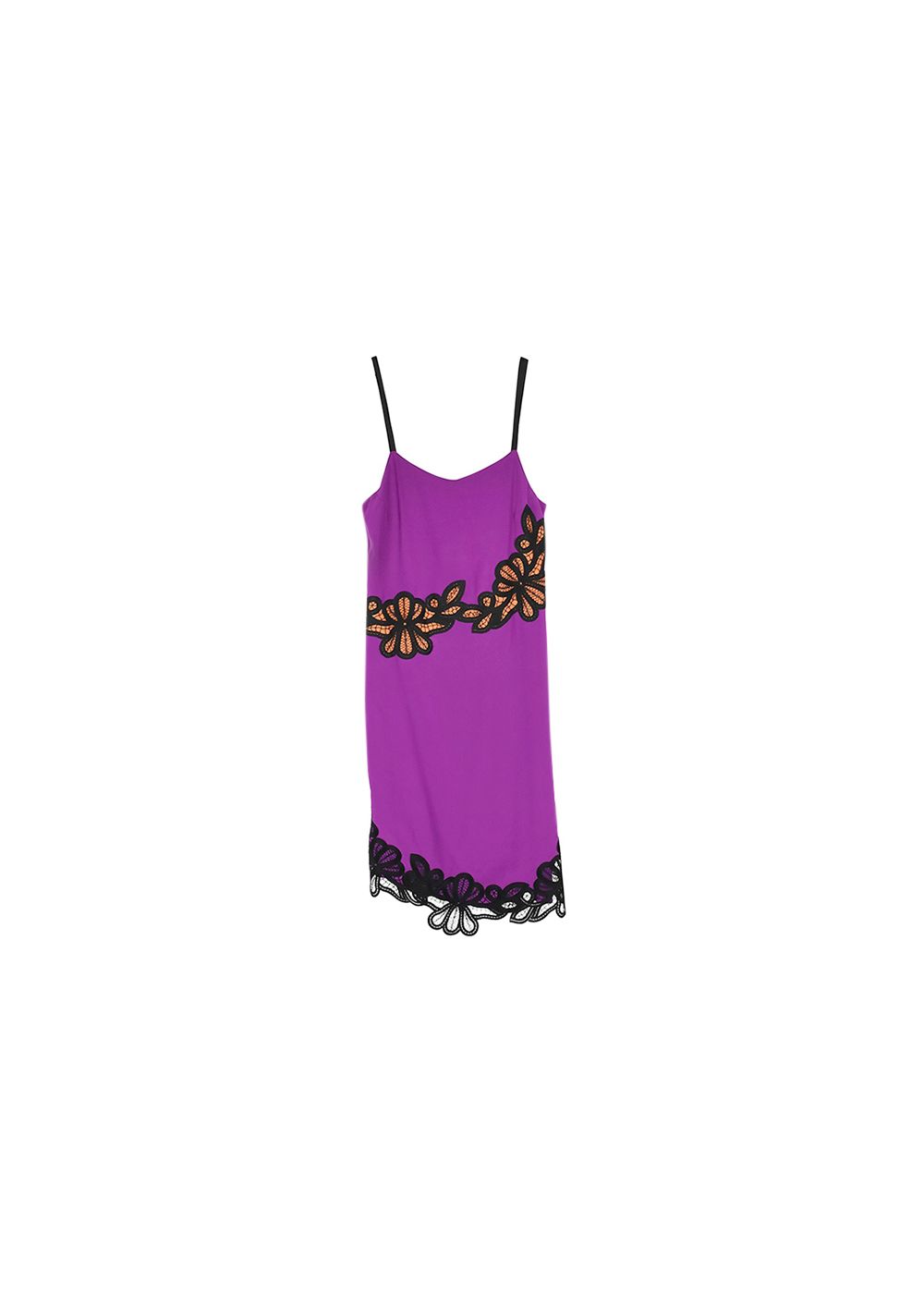 Victoria Beckham Crochet Lace Detail Slip Dress Size XXS Plum