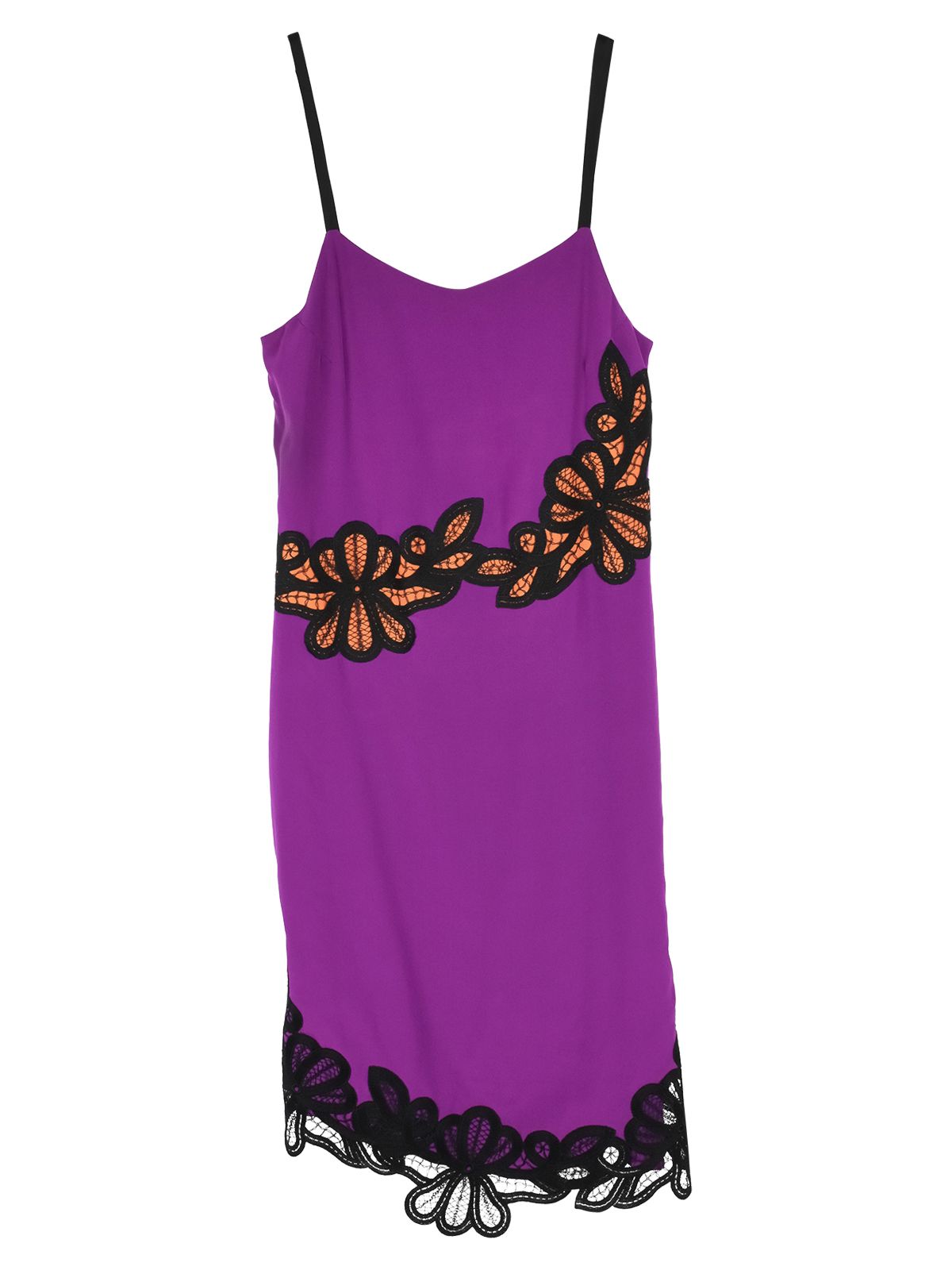 Victoria Beckham Crochet Lace Detail Slip Dress Size XXS Plum