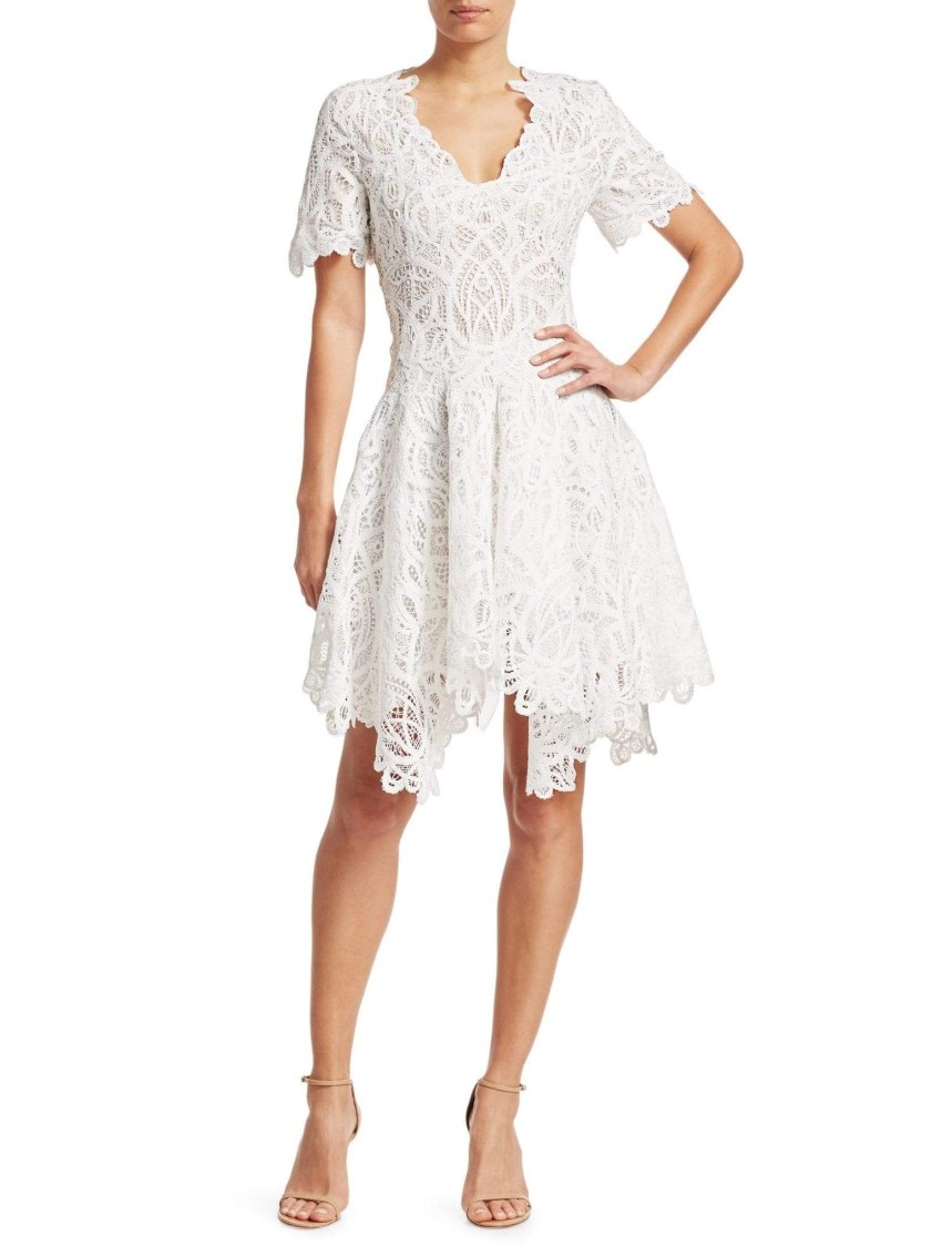 Jonathan Simkhai White Lace Fit  Flare Dress Size XS