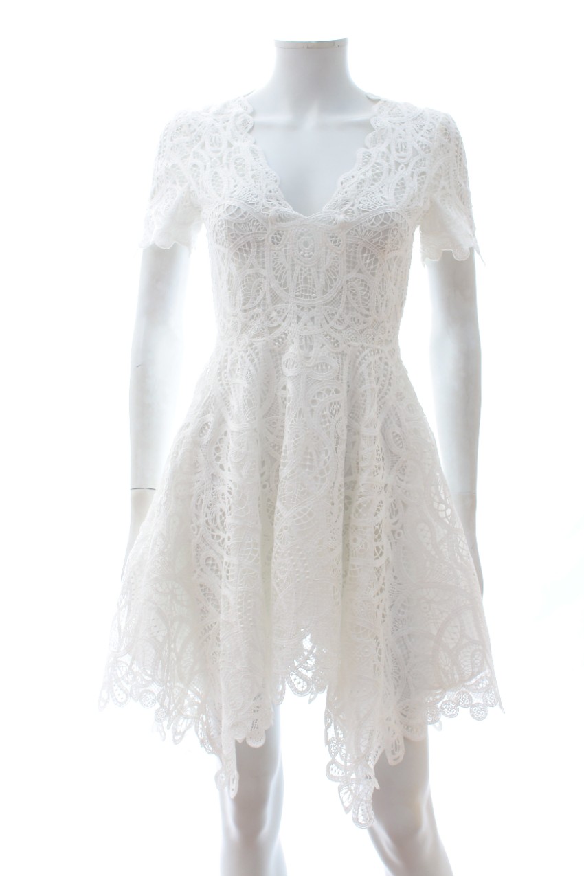 Jonathan Simkhai White Lace Fit  Flare Dress Size XS