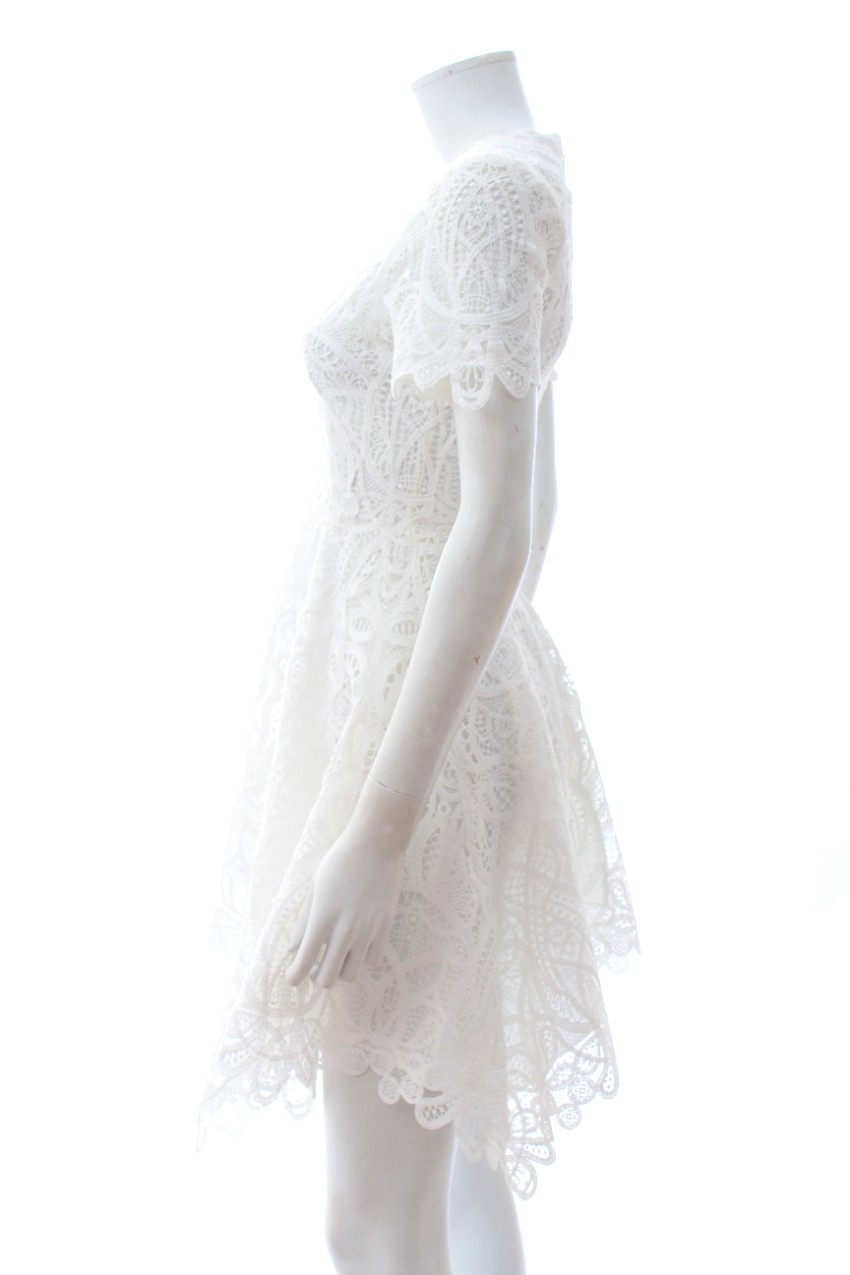 Jonathan Simkhai White Lace Fit  Flare Dress Size XS