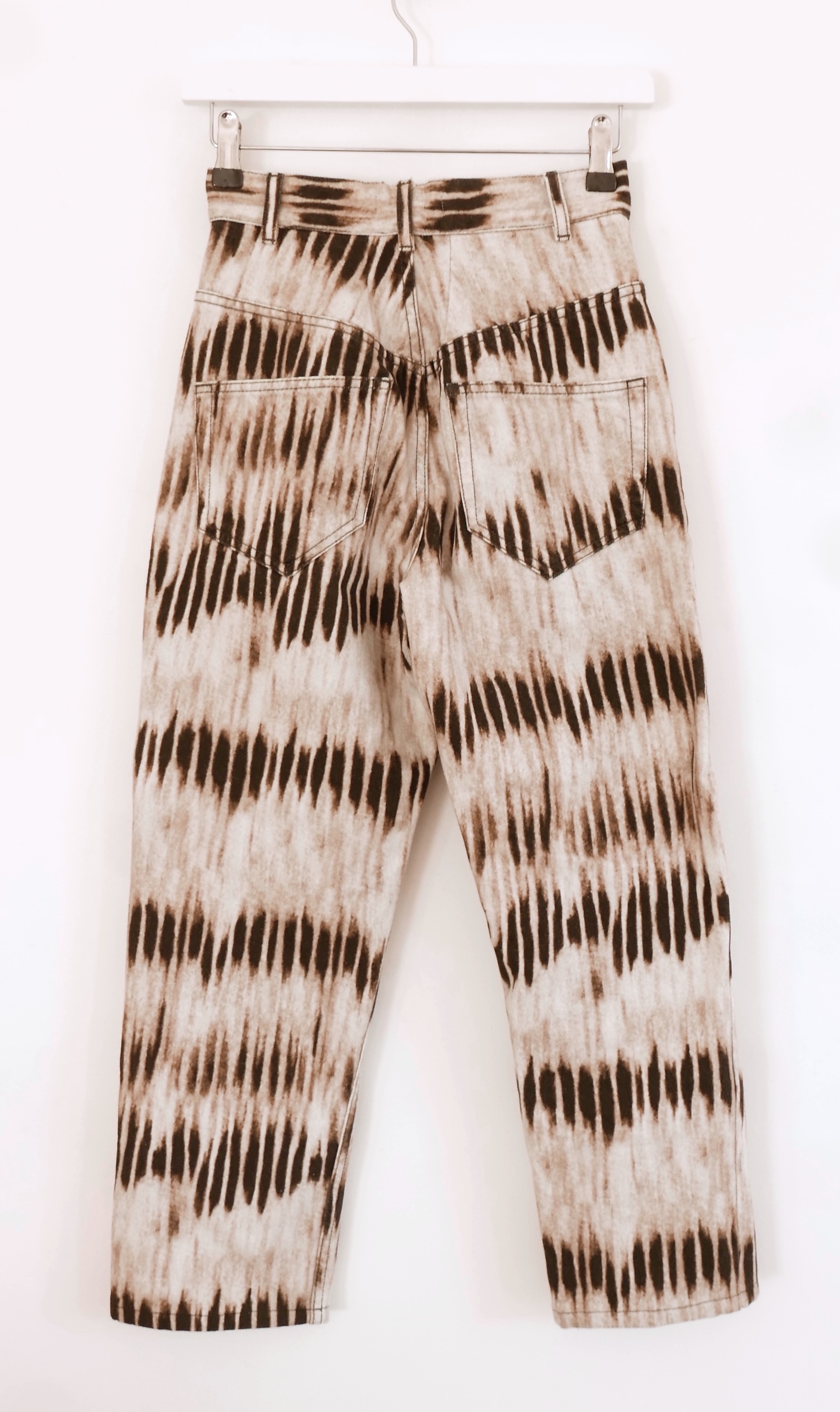 Isabel Marant Brown Tie Dye Straight Leg Jeans Size XS cotton