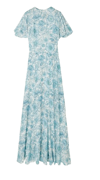 The Vampires Wife Floral Light Sleeper Maxi Dress Size L Mint Green viscose