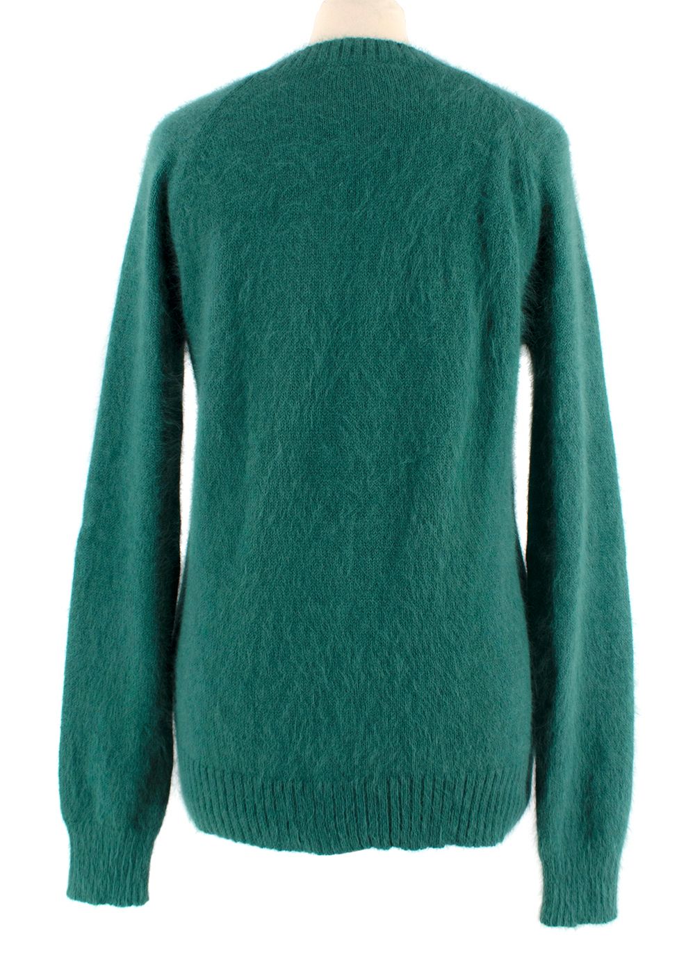 Balmain Green Jumper with Gold Button Detail Size S Emerald Green wool