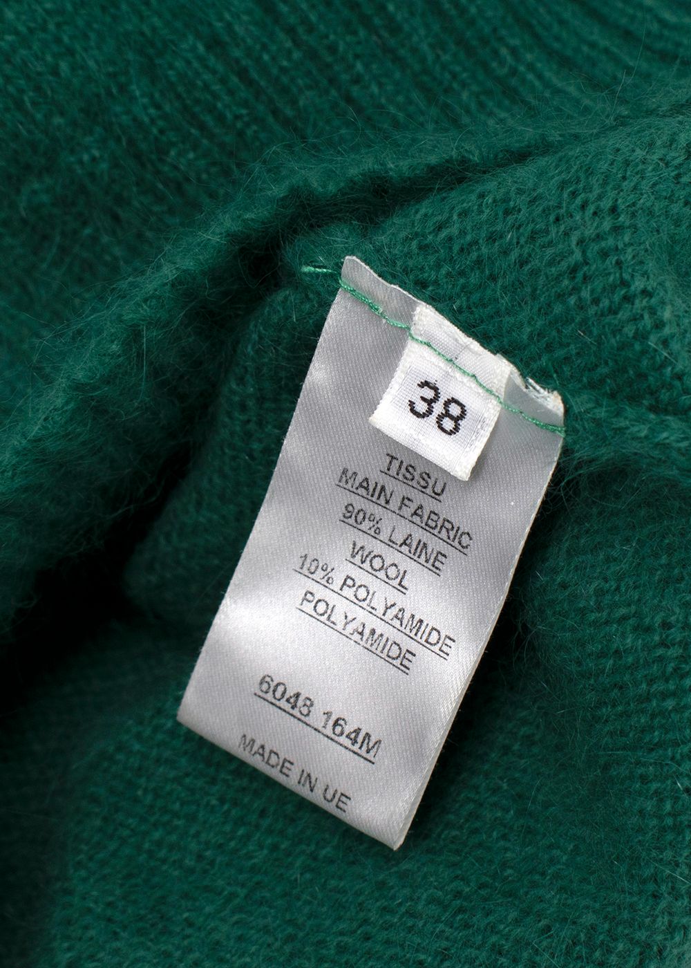 Balmain Green Jumper with Gold Button Detail Size S Emerald Green wool