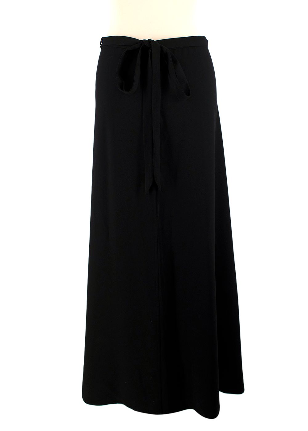 Theory Black Wrap Maxi Skirt Size XS polyester