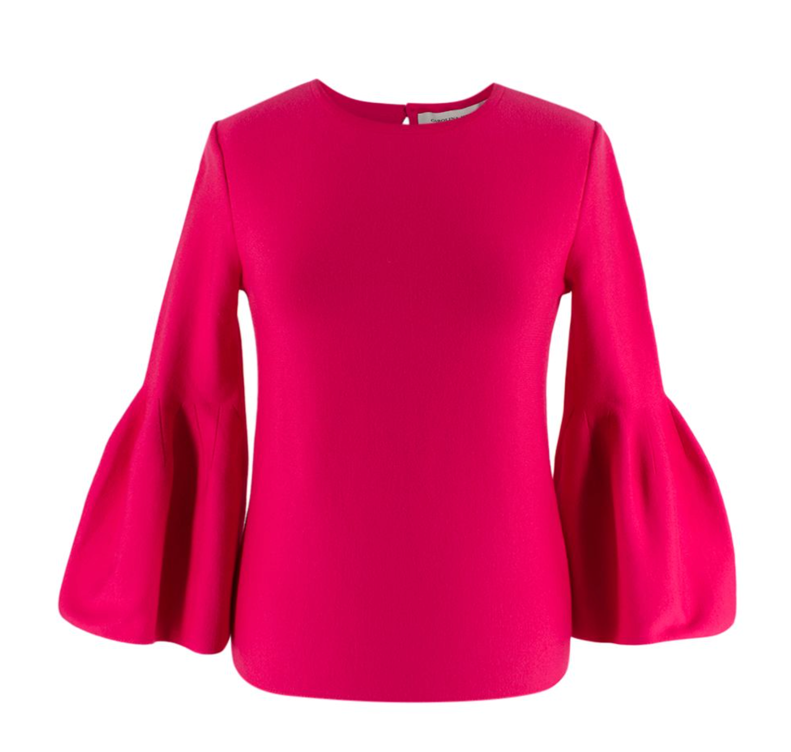 Carolina Herrera Hot Pink Wool Blend Flared Sleeve Top Size XS