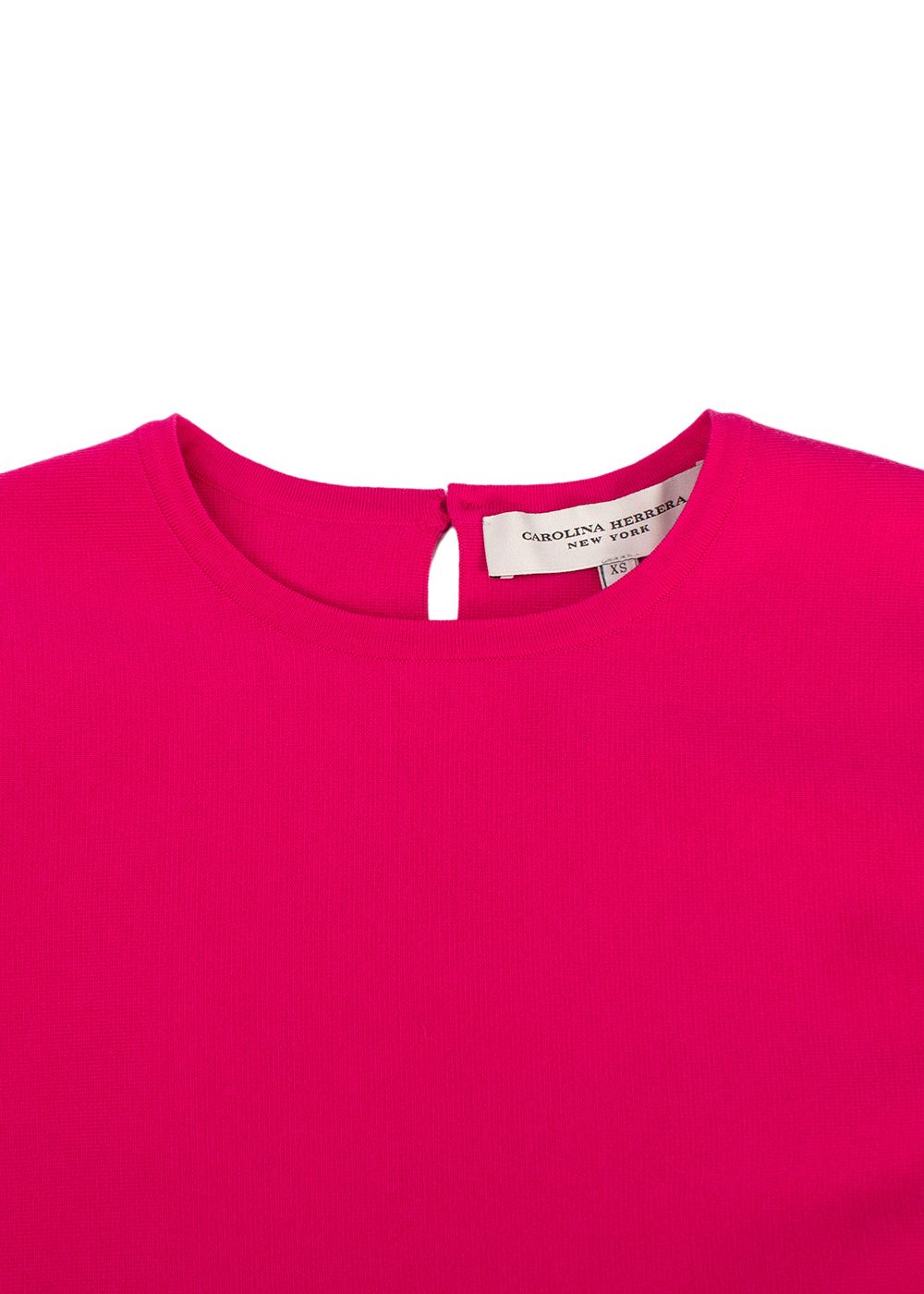 Carolina Herrera Hot Pink Wool Blend Flared Sleeve Top Size XS