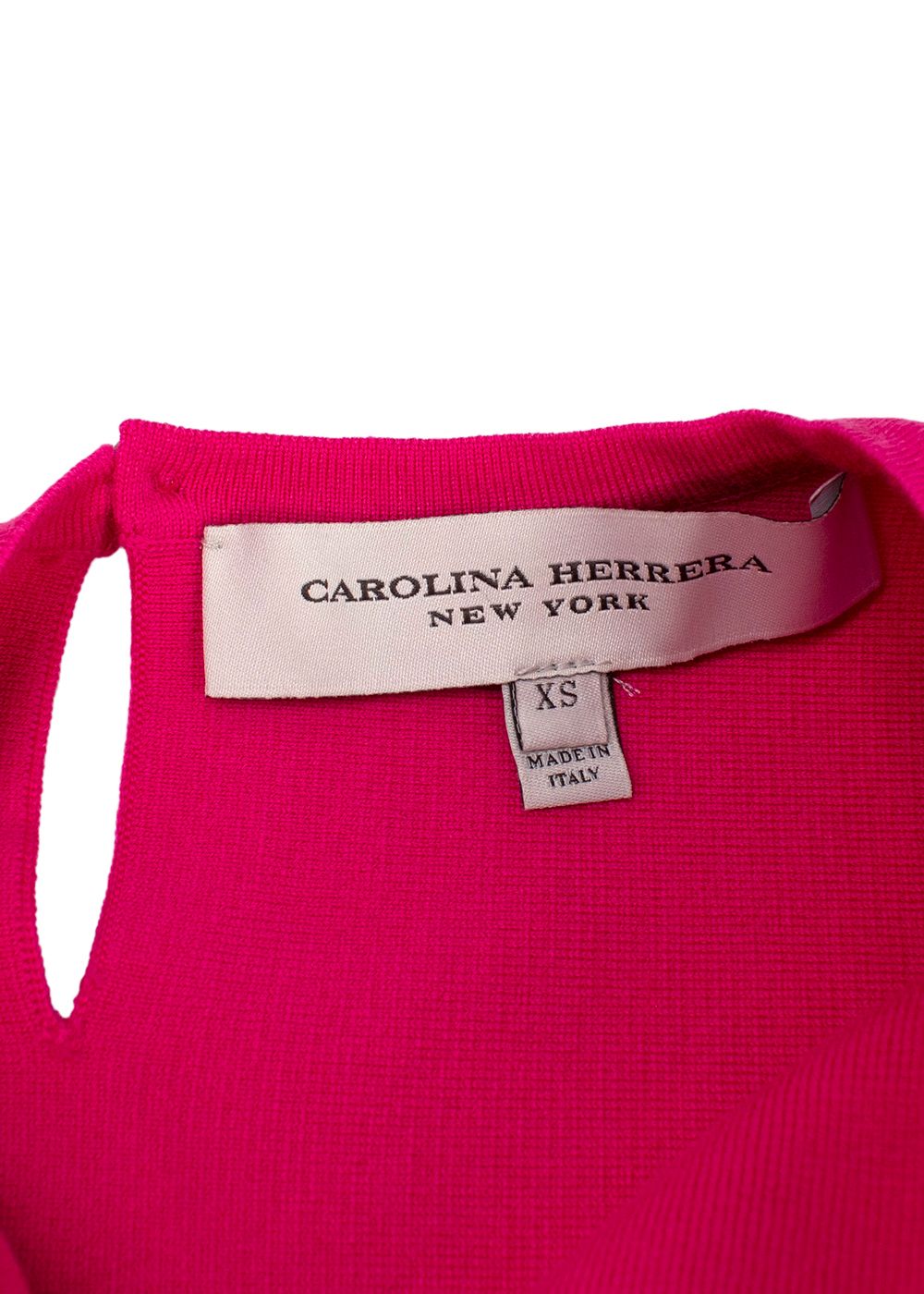 Carolina Herrera Hot Pink Wool Blend Flared Sleeve Top Size XS