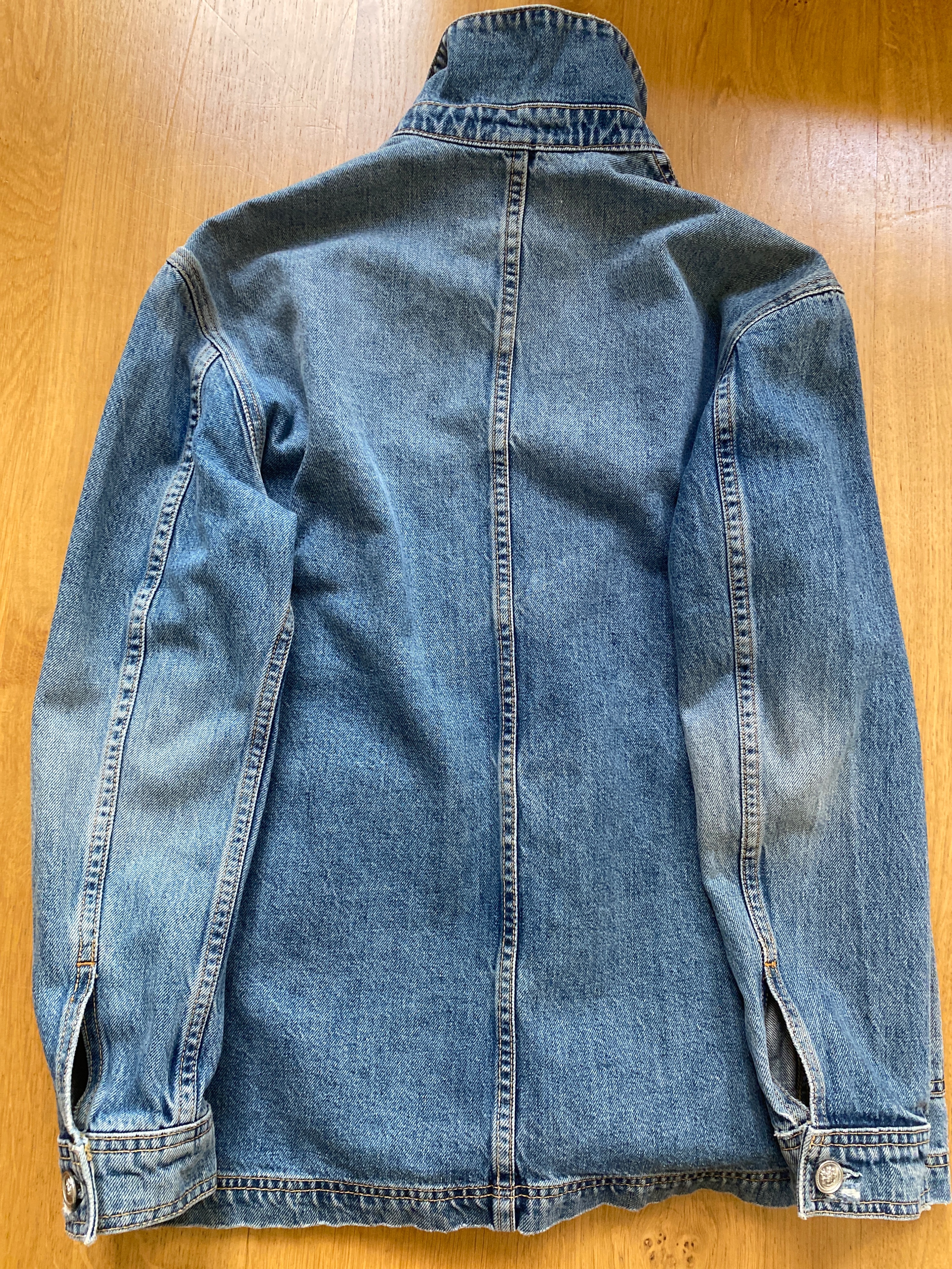 SLVRLAKE Distressed Denim Worker Utility Jacket Size S Blue