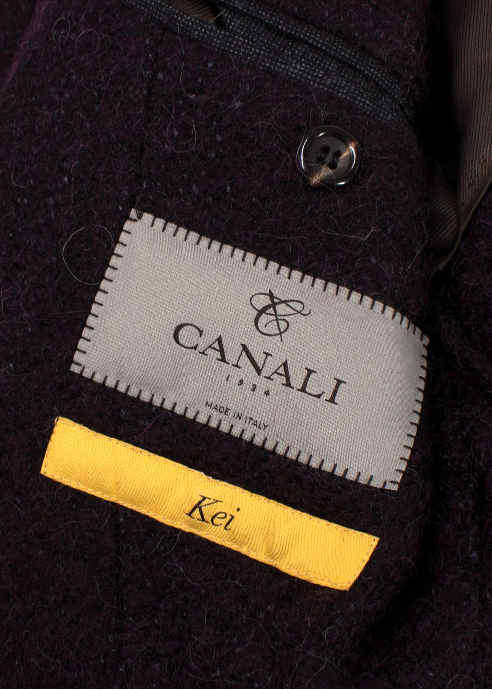 Men's Canali Purple Kei Coat Size L cupro