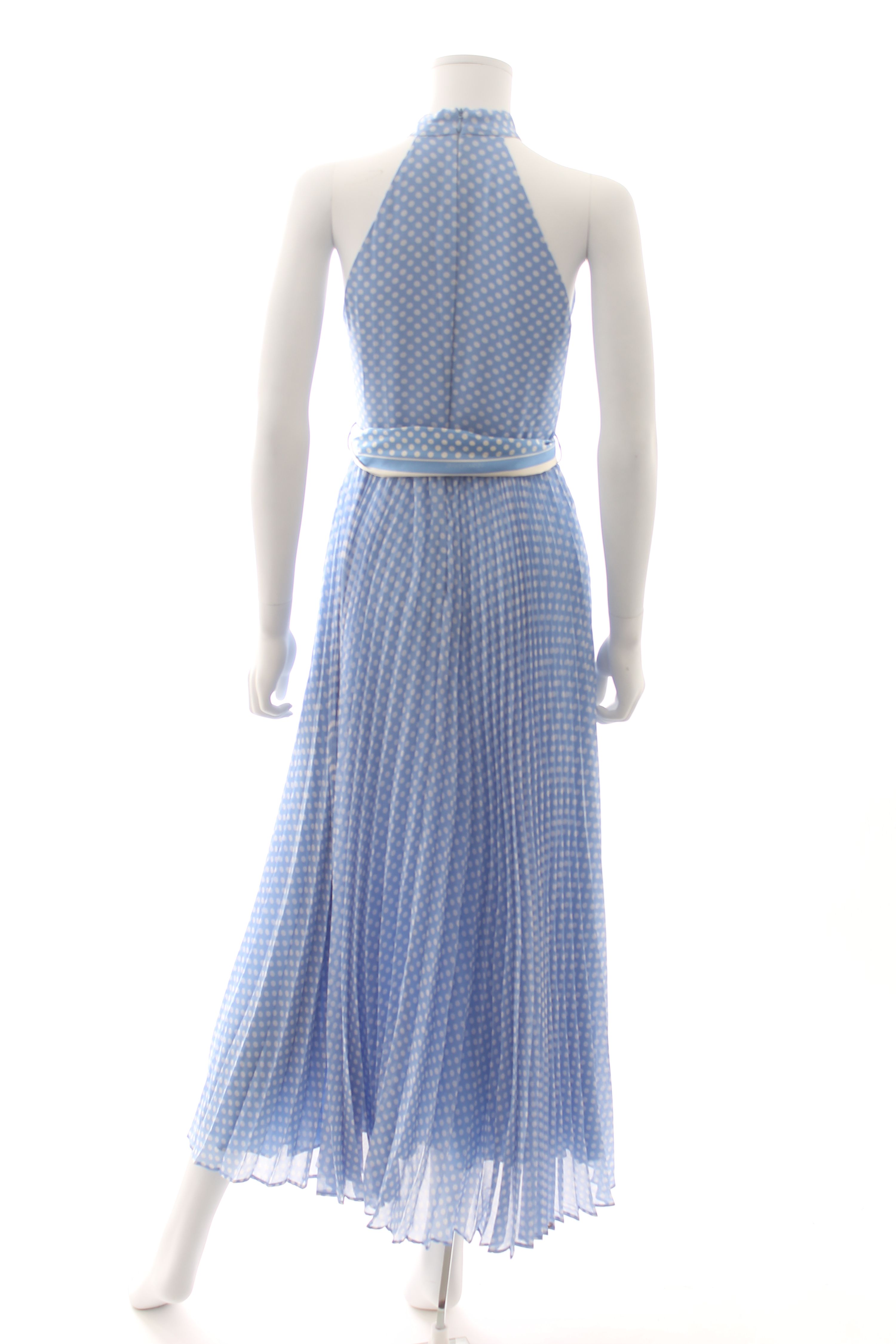 Zimmermann Blue Spotted Super Eight Halterneck Midi Dress Size XS