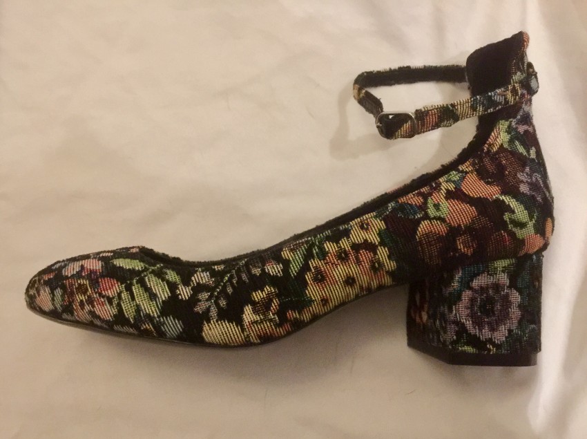 Sandro Jacquard Low Heeled Pumps Size 37 Floral / Patterned leather