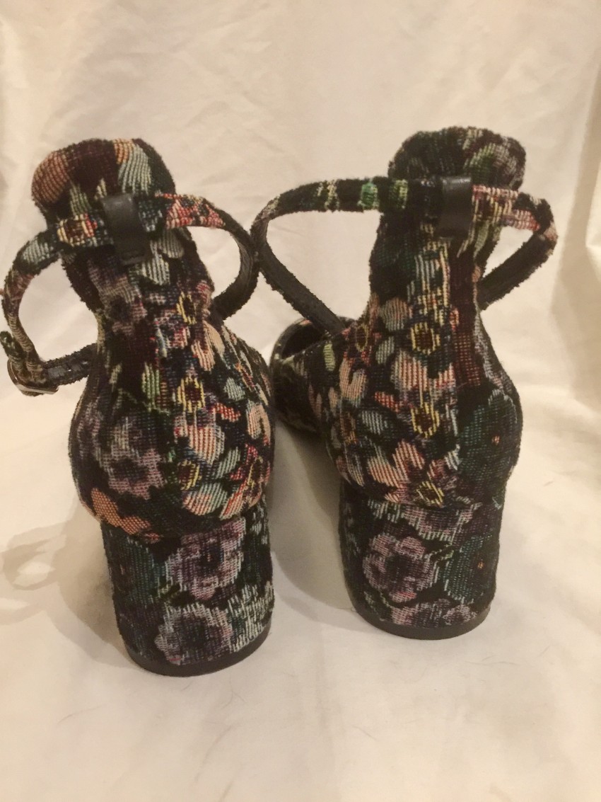 Sandro Jacquard Low Heeled Pumps Size 37 Floral / Patterned leather