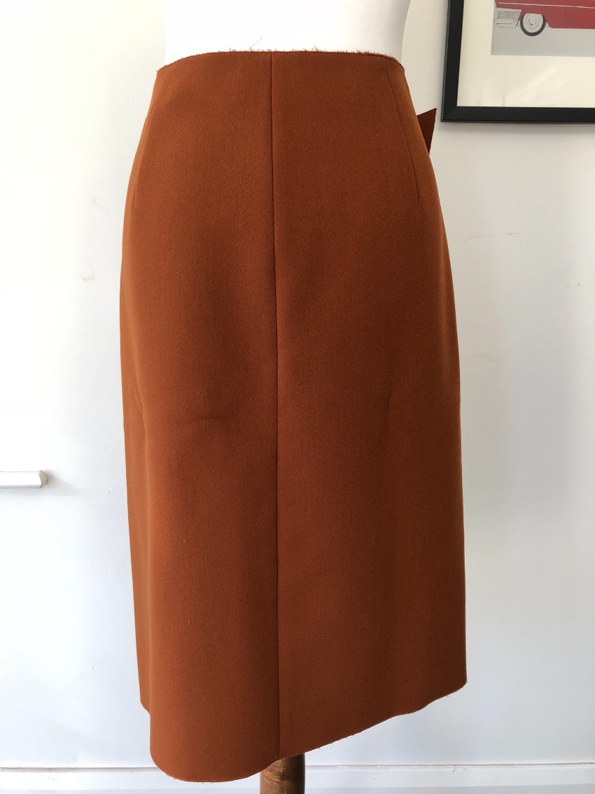 MSGM caramel brown ruffled wrap skirt Size M Orange polyester