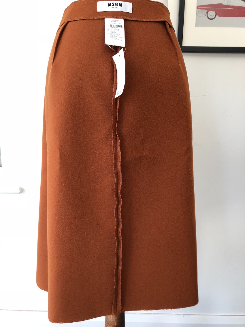 MSGM caramel brown ruffled wrap skirt Size M Orange polyester