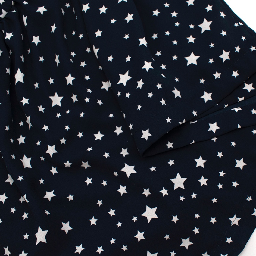 Boys Preowned Pinko Navy Star Print Long Sleeve Dress Size 6 Years Blue polyester