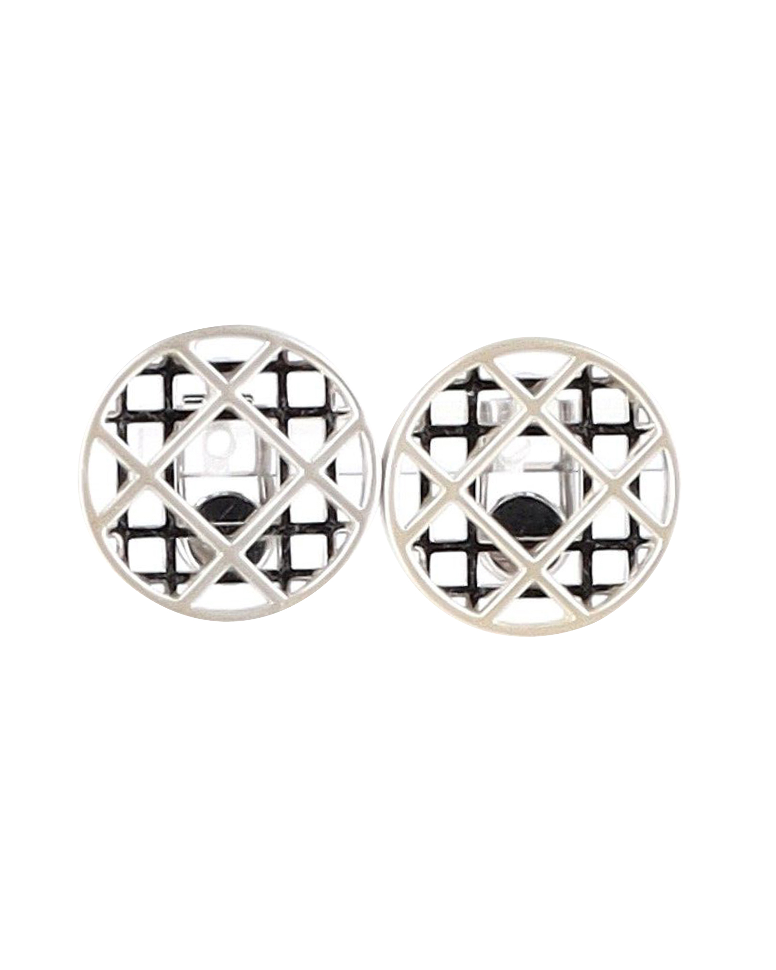 Preowned Christian Dior Sterling Silver Clip-On Earrings metallic | silver metal/sterling silver