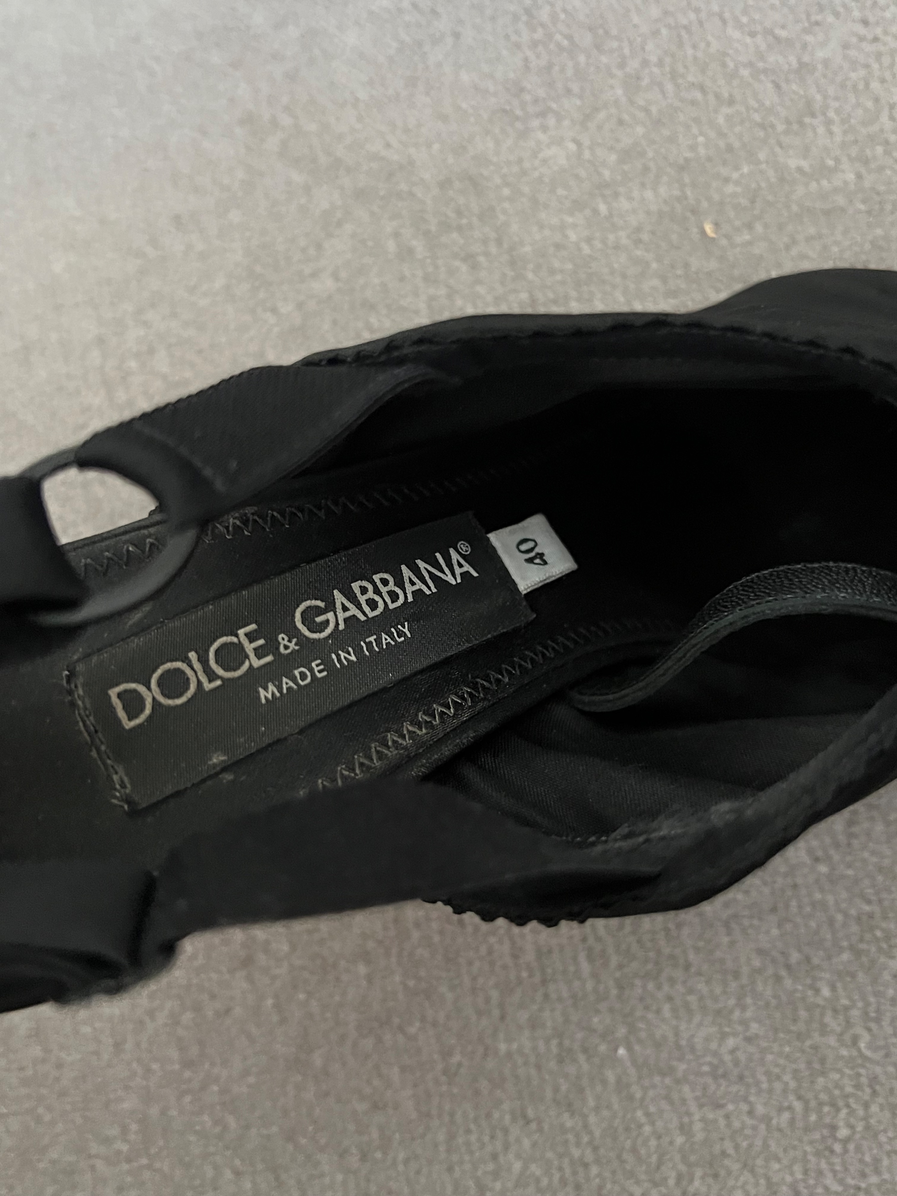 Preowned Dolce  Gabbana Black Satin Slingbacks Size 40