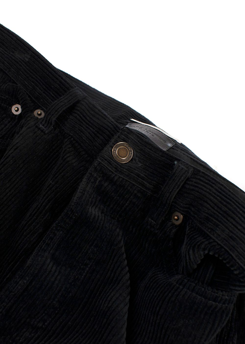 Men's Preowned Saint Laurent Black Corduroy Trousers Size 30 cotton