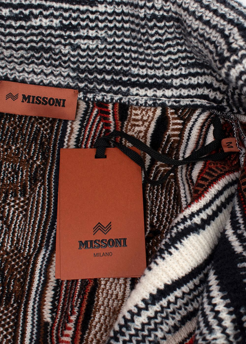 Missoni Intarsia Chunky Knit Cardigan Size M multicoloured wool