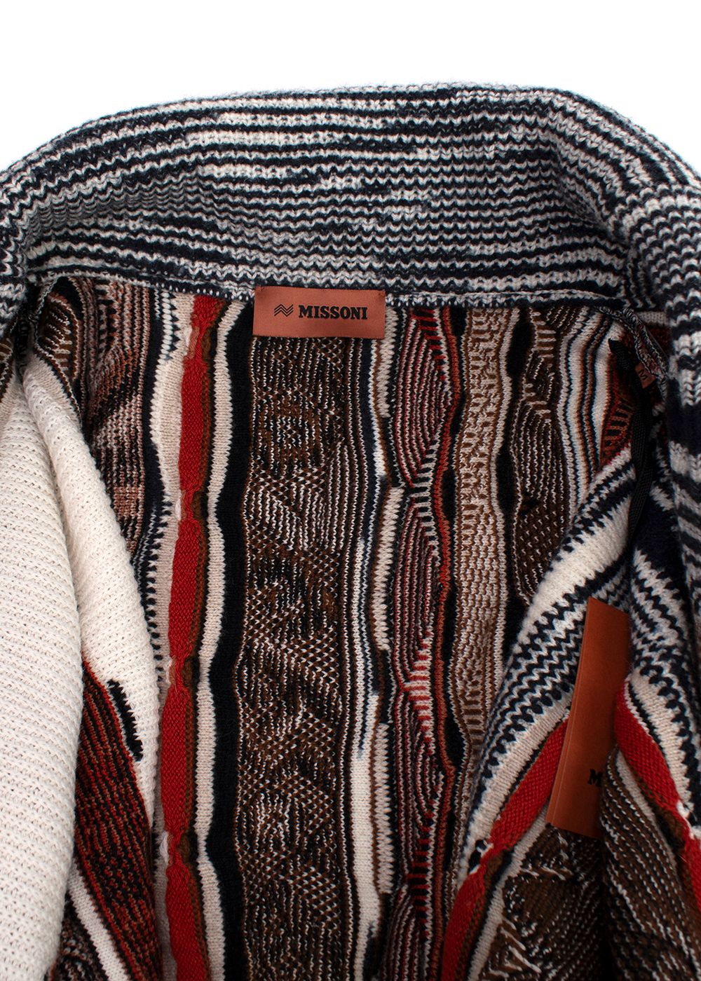 Missoni Intarsia Chunky Knit Cardigan Size M multicoloured wool