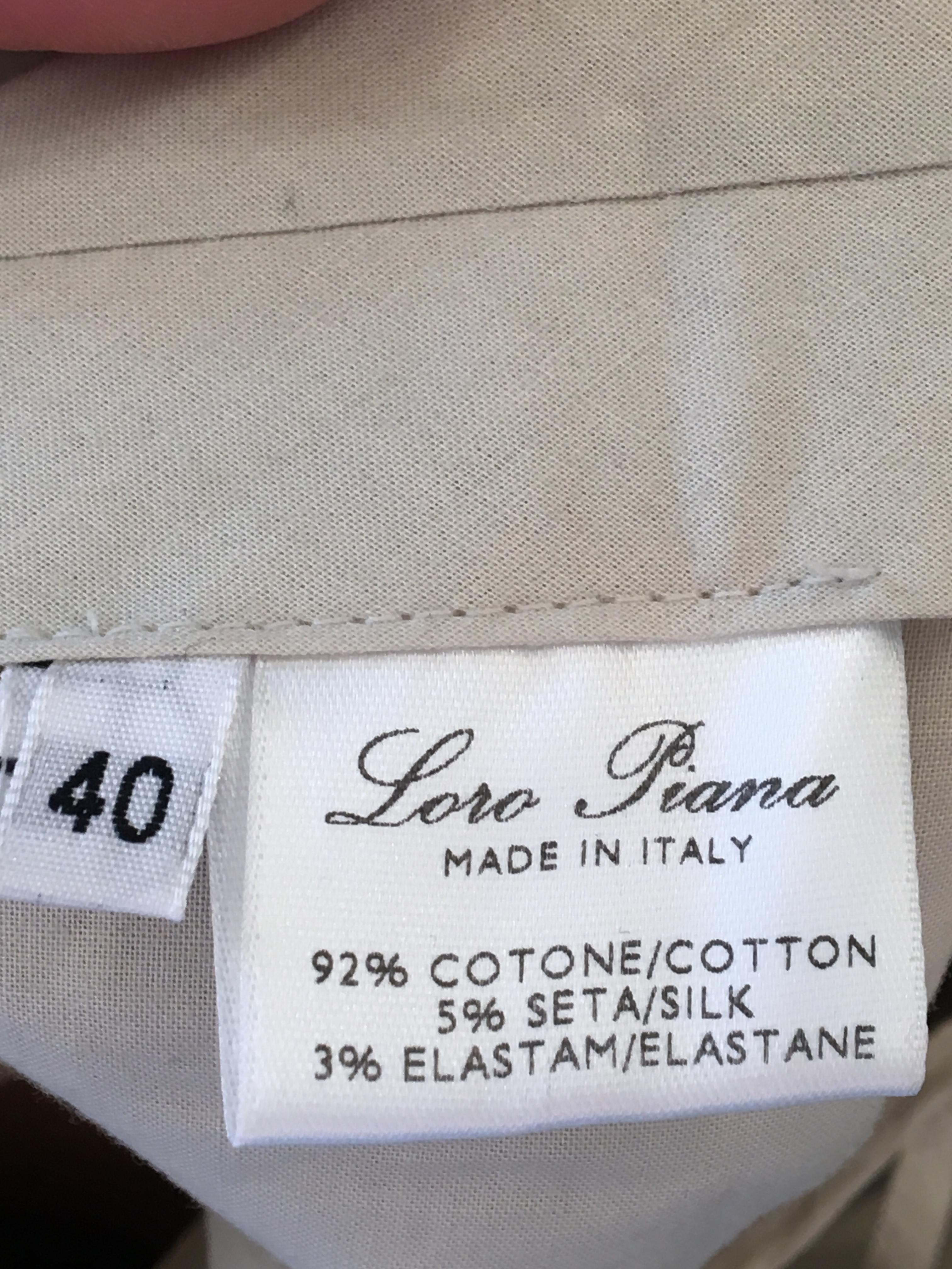 Loro Piana Khaki Straight Cut  Jeans Size XS Green cotton