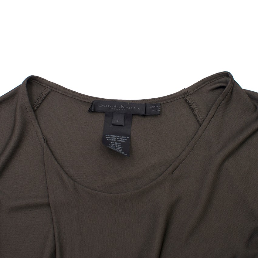 Preowned Donna Karan Asymmetric Top Size S Green viscose