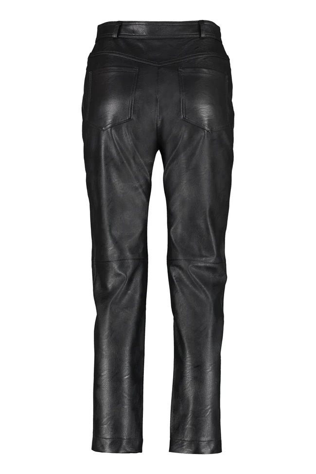 Stella McCartney Vegan Leather Straight Leg Trousers Size M Black