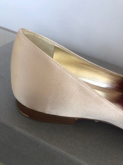 Gina Champagne Gold Satin Mules Size 35 beige satin upper/leather sole/insole