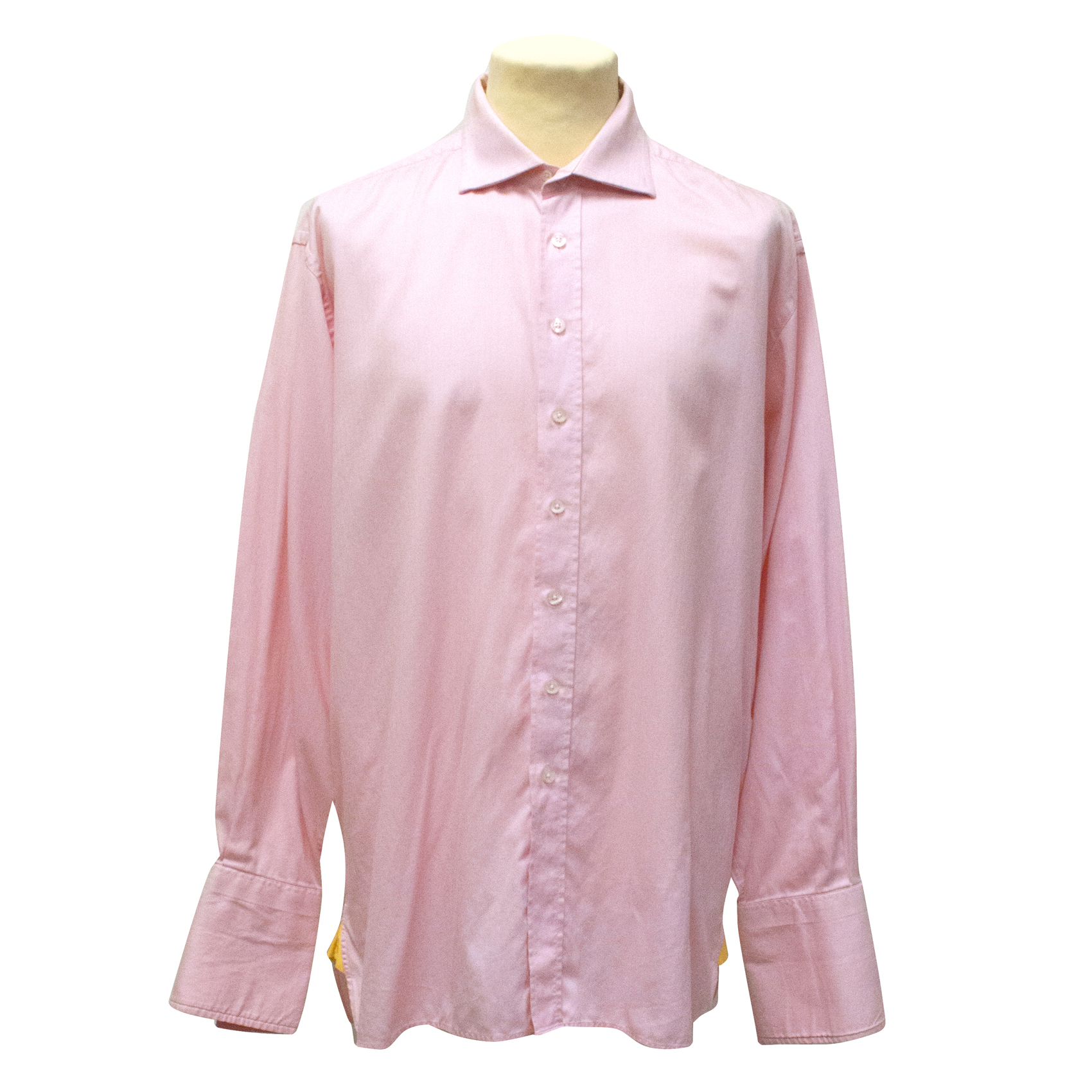 Men's Preowned Aquascutum two fold cotton shirt Size 17 Pink