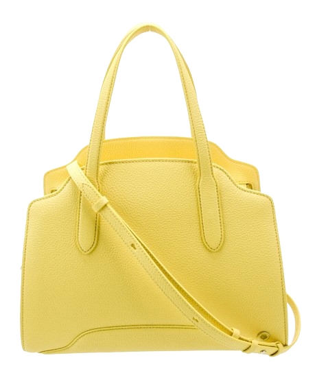 Loro Piana Grained Leather Yellow Sesia Bag Size M