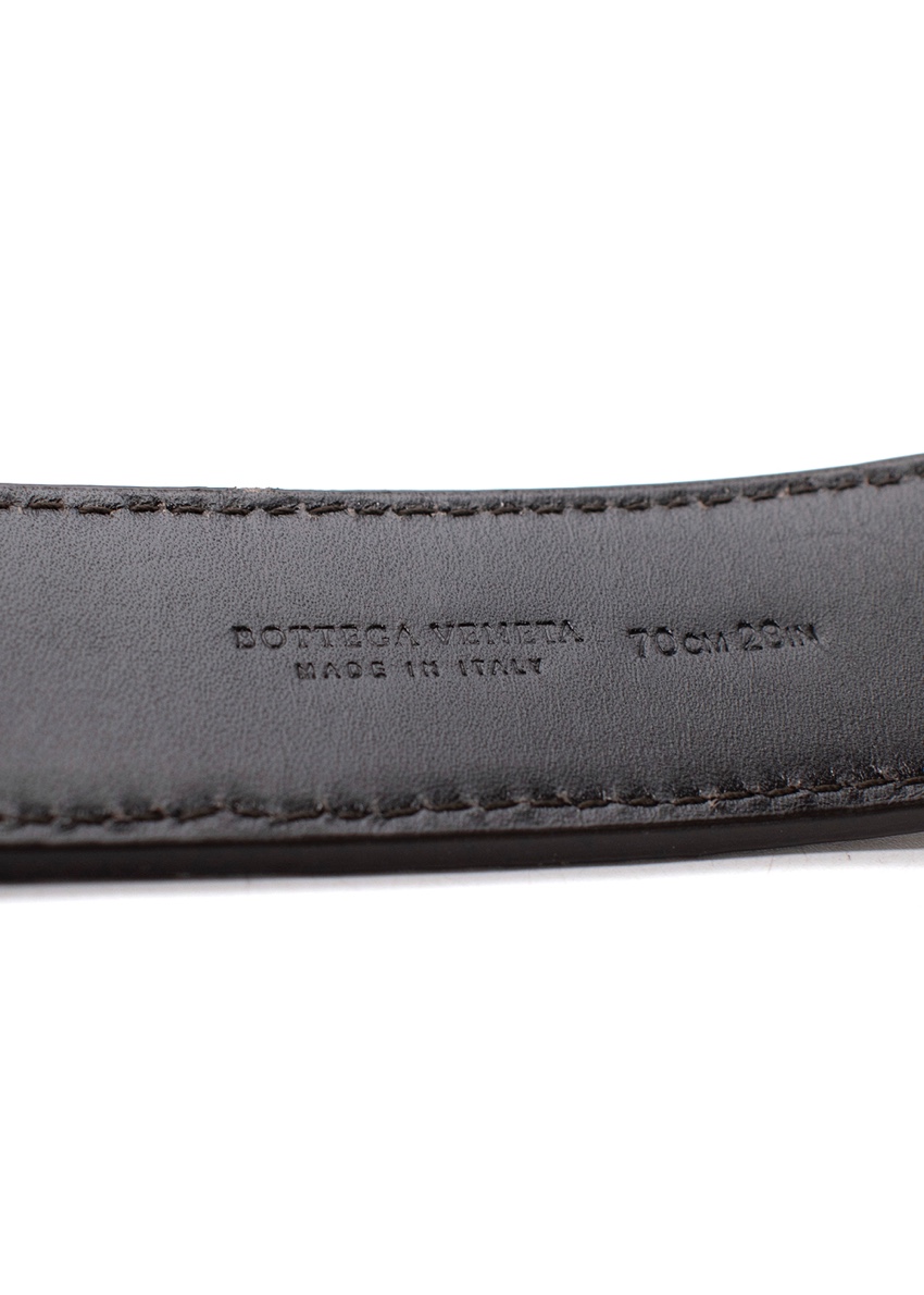 Bottega Veneta Bonze Distressed Leather Belt 70 Tan/Brown