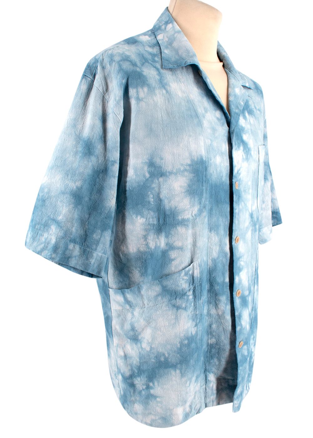 Men's Nicholas Daley Blue Tie-dye Shirt Size M cotton