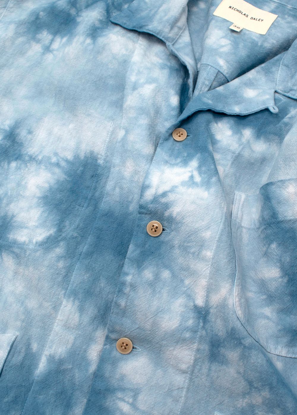 Men's Nicholas Daley Blue Tie-dye Shirt Size M cotton