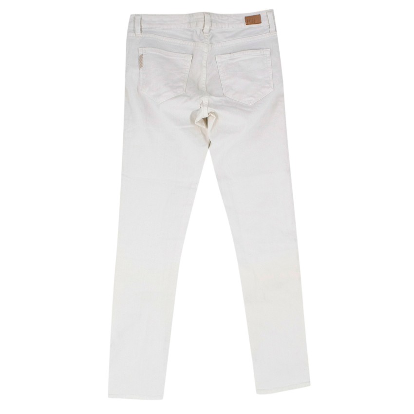 Preowned Paige White Denim Skyline Ankle Peg Jeans Size XS cotton-elasthane