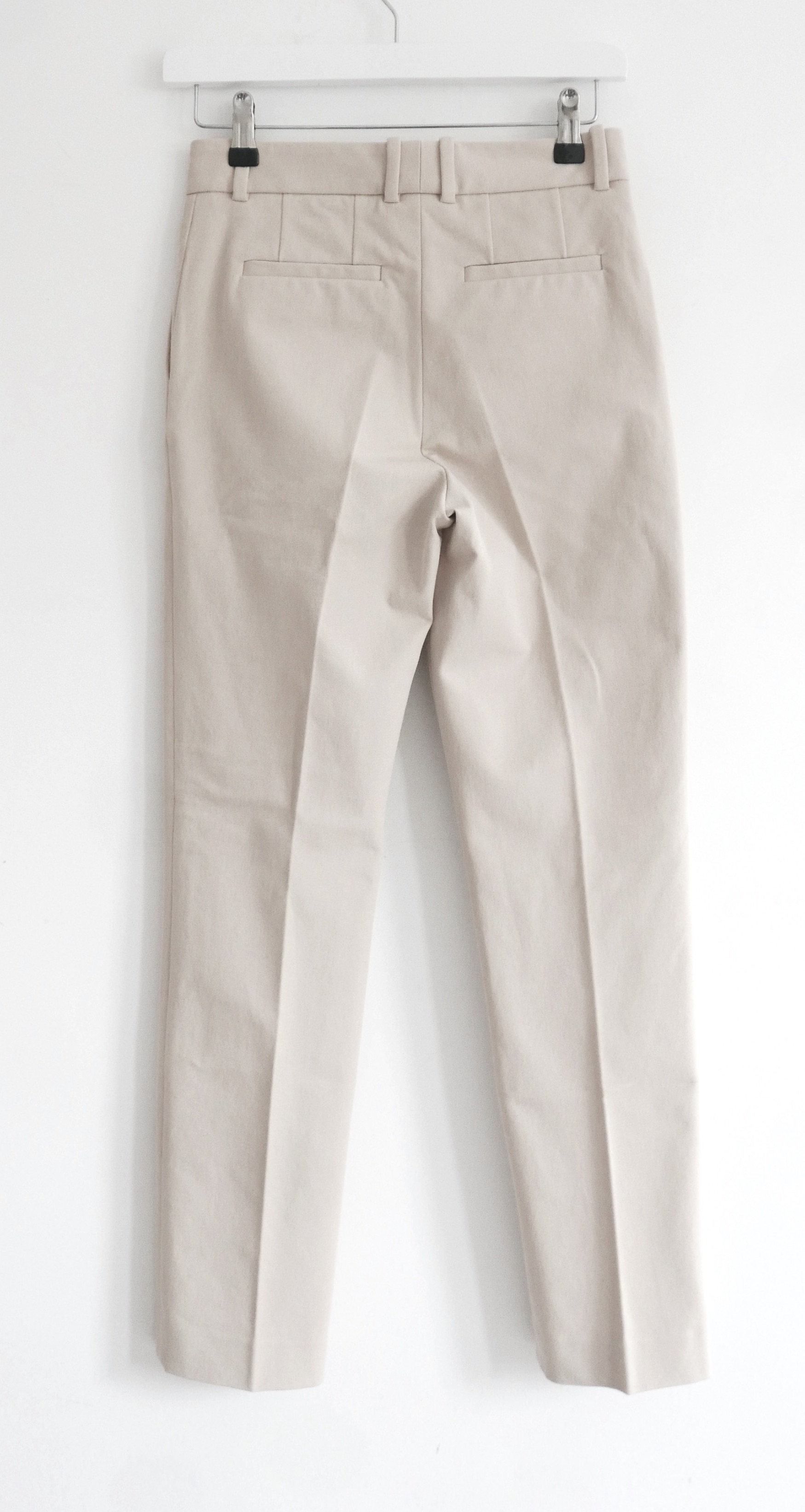 Joseph Cream Coleman Cropped Slim Leg Trousers Size XS Beige viscose mix