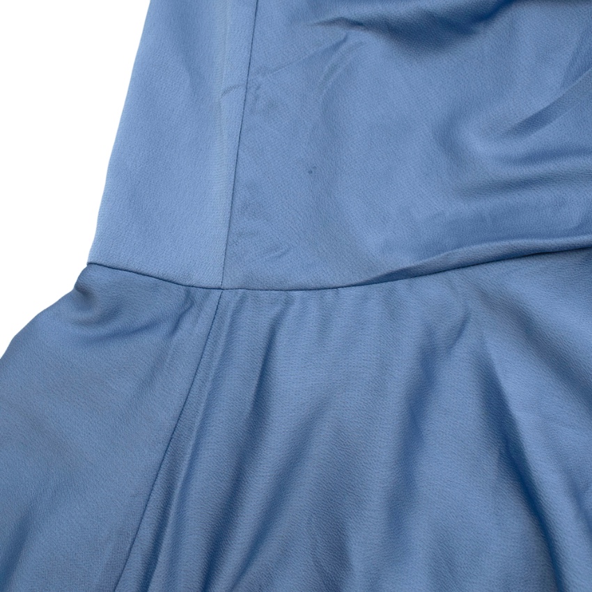 Keepsake Light Blue Satin Ruffled Mini Dress Size L polyester