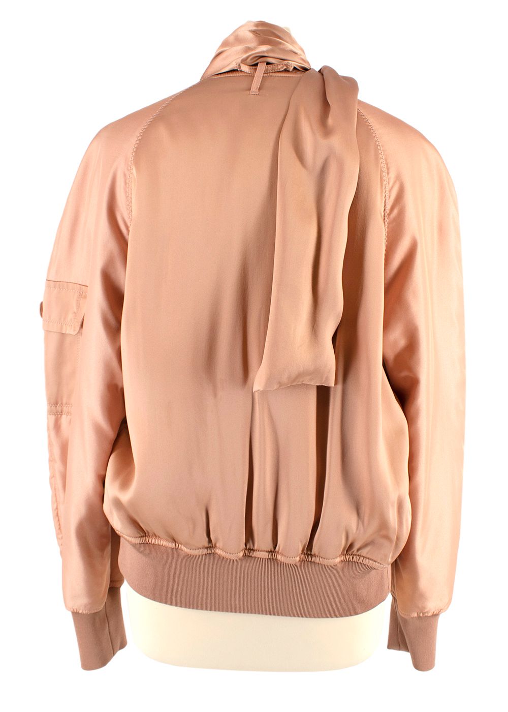 Tom Ford draped silk-satin bomber jacket Size M Pink silk