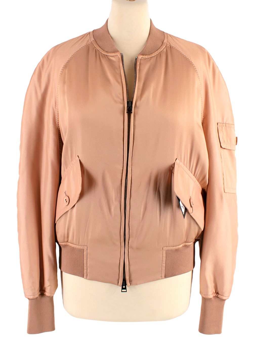 Tom Ford draped silk-satin bomber jacket Size M Pink silk