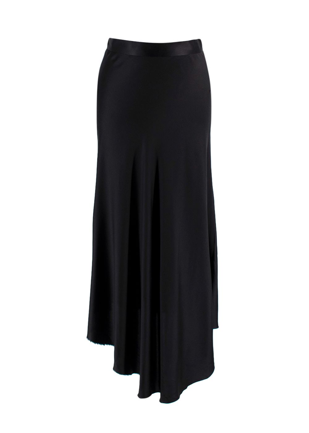 Raey Black Asymmetric Crepe Silk Slip Skirt Size XXS